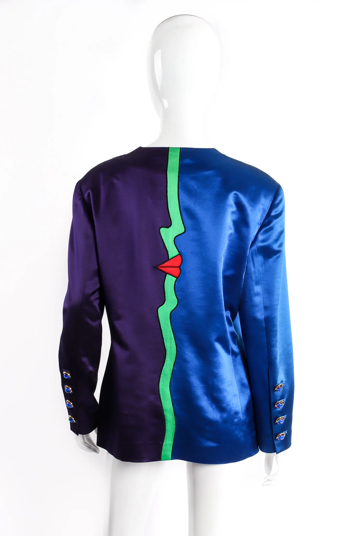 Profile Color Block Satin Jacket