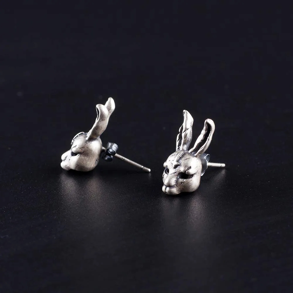 Punk Bikers 925 Sterling Silver Stud Earrings Men Women Teen