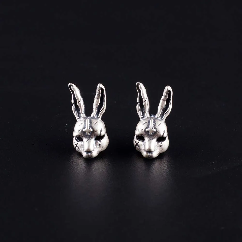 Punk Bikers 925 Sterling Silver Stud Earrings Men Women Teen