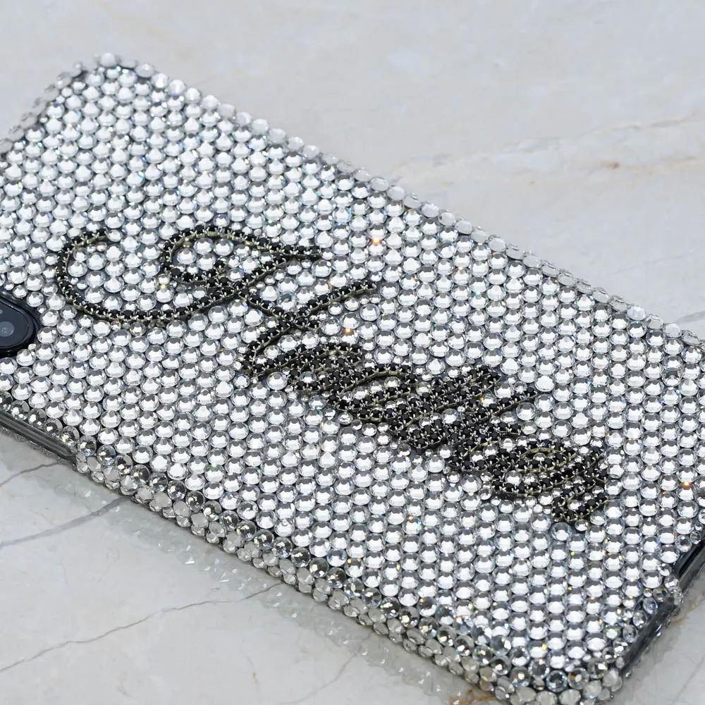 Pure Clear Crystals Personalized Name & Initials Design (style PN_1091)