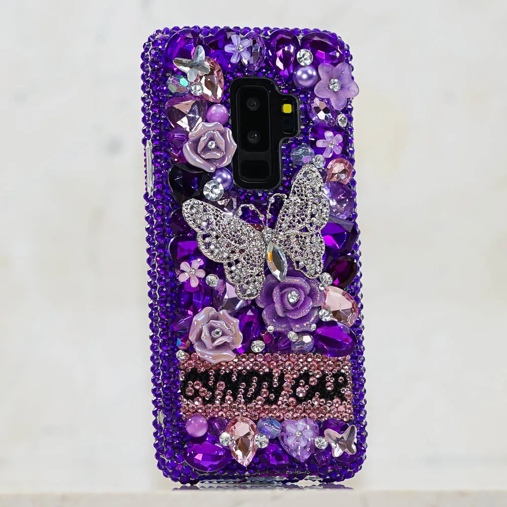 Purple Butterfly Personalized Name & Initials Design (style PN_1049)