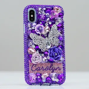 Purple Butterfly Personalized Name & Initials Design (style PN_1049)
