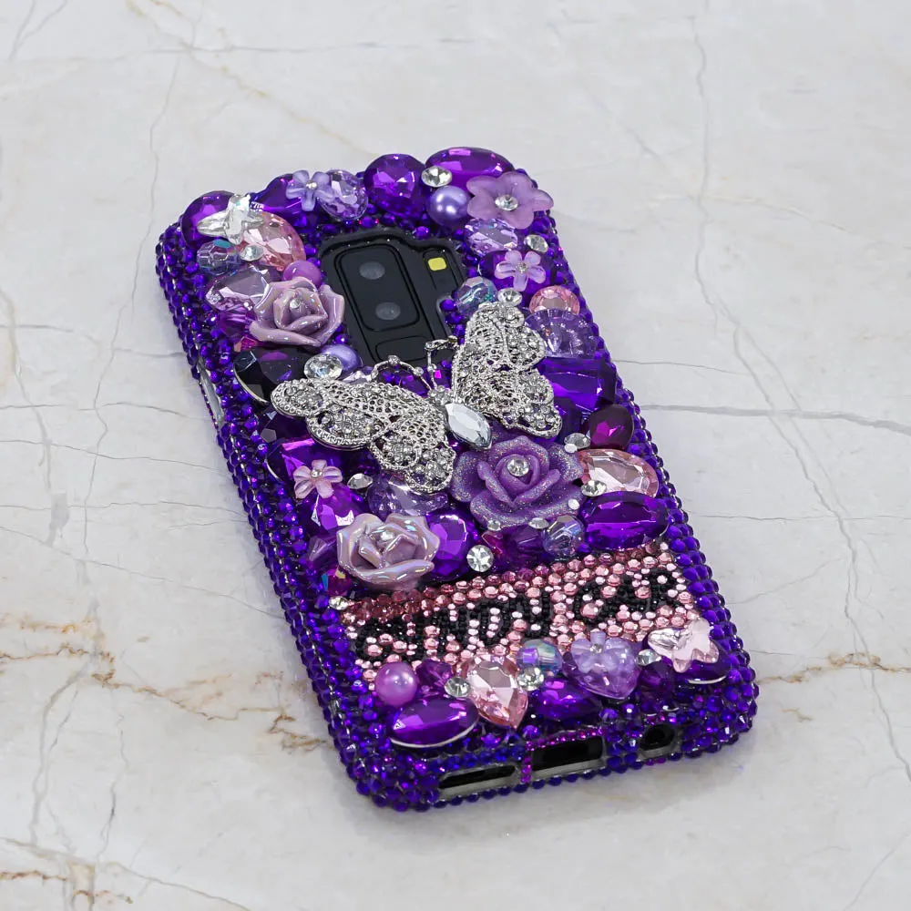Purple Butterfly Personalized Name & Initials Design (style PN_1049)
