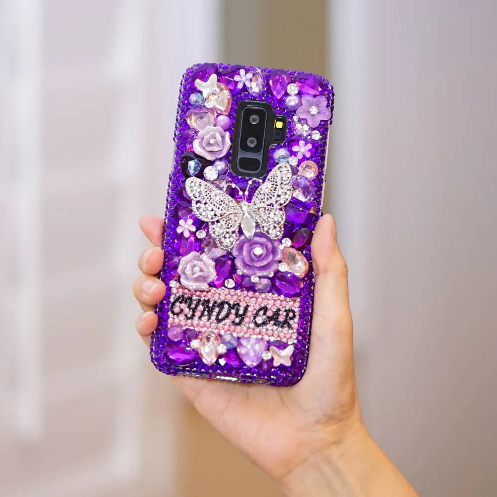 Purple Butterfly Personalized Name & Initials Design (style PN_1049)