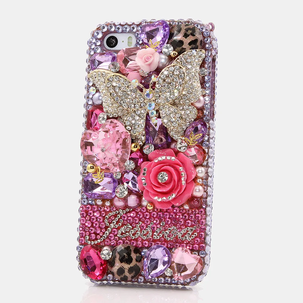 Purple Butterfly Wonderland Personalized Name & Initials Design (style PN_1067)