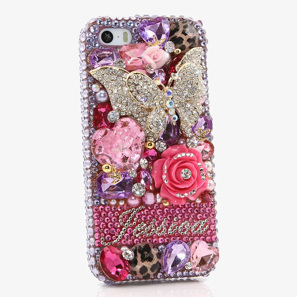 Purple Butterfly Wonderland Personalized Name & Initials Design (style PN_1067)