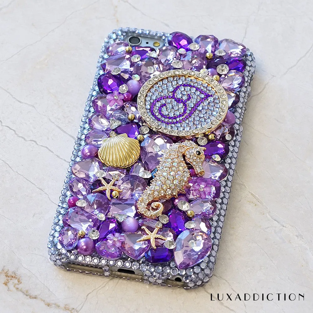 Purple Ocean Personalized Monogram Design (style MO_2048)