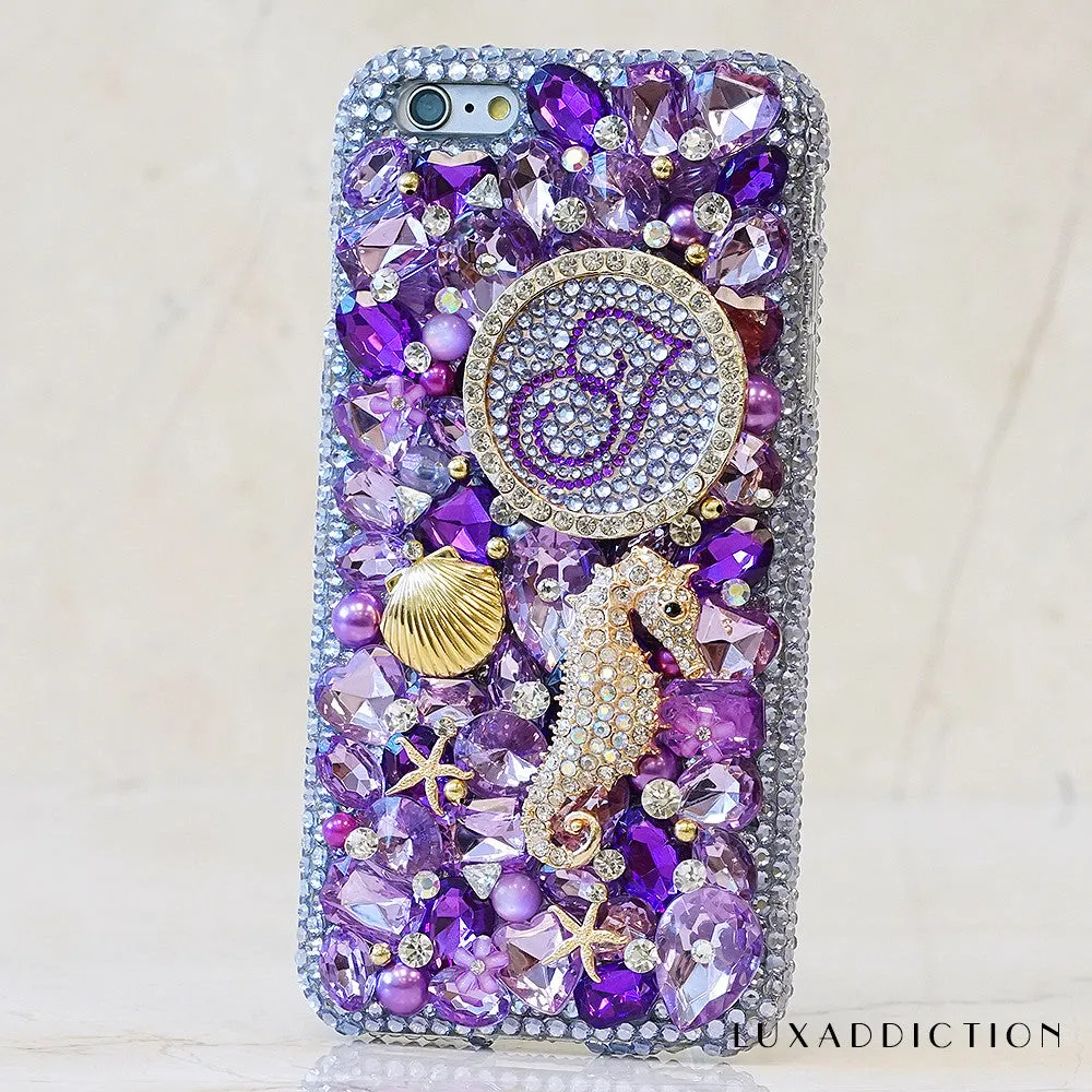 Purple Ocean Personalized Monogram Design (style MO_2048)
