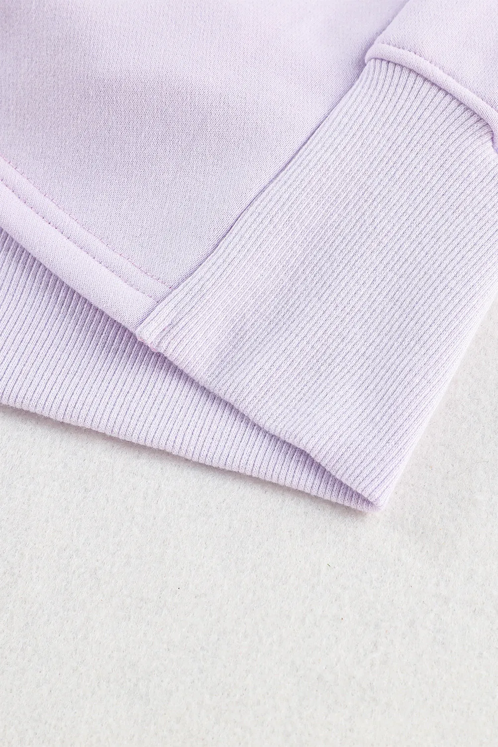 Purple Oversized Quarter-Zip Pullover Sweatshirt