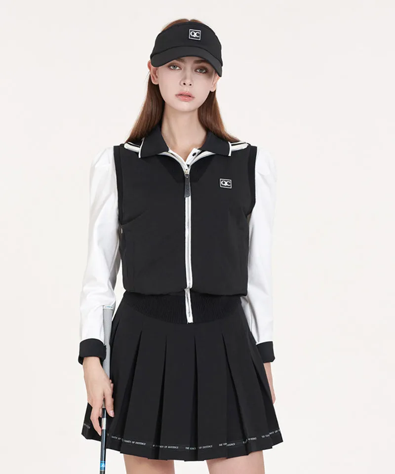 Q.C PLAY: Lightweight Wellon Padded Knit Vest - Black