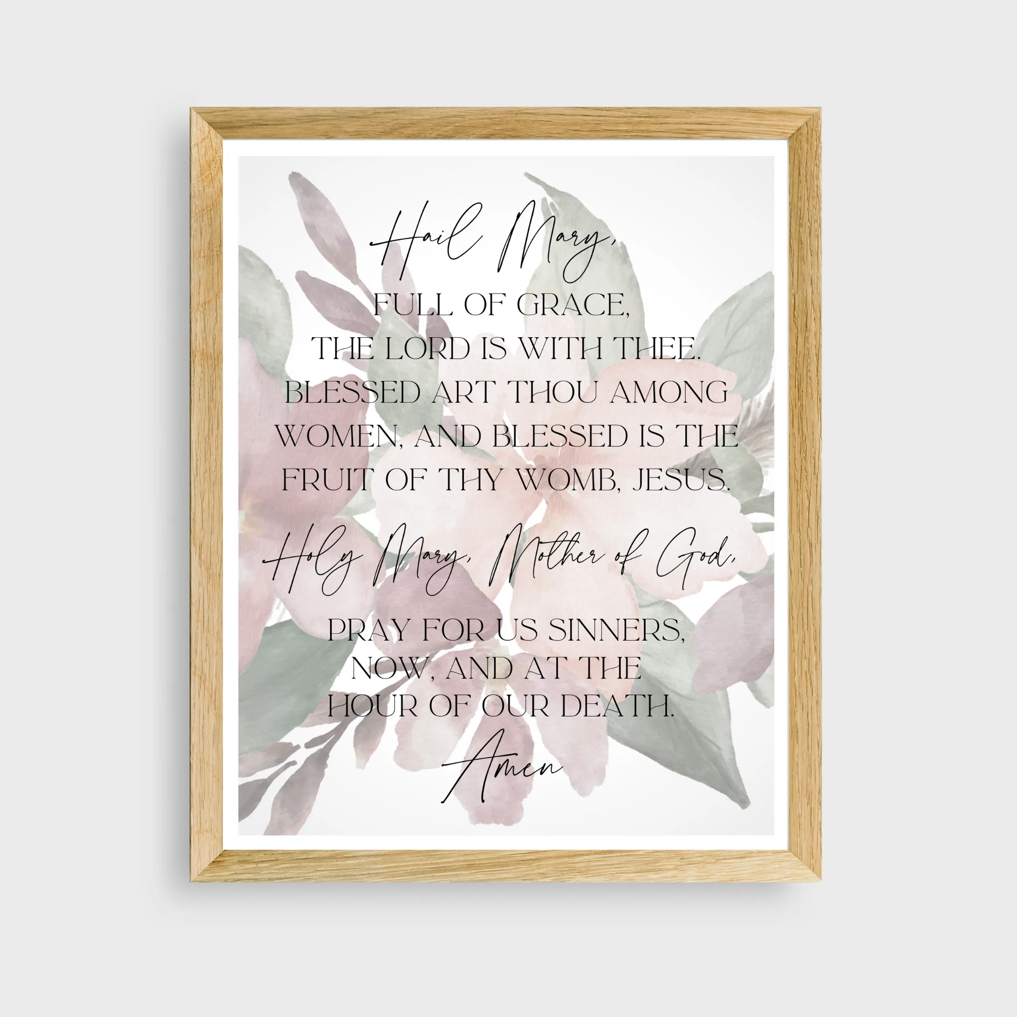 "Hail Mary - Floral" Printable Wall Art