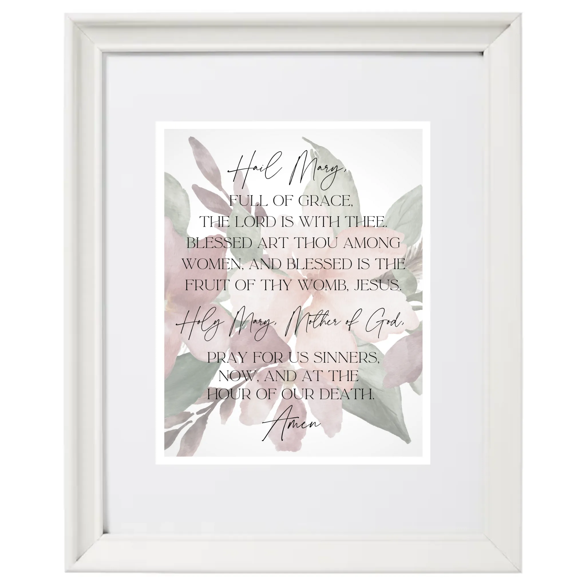 "Hail Mary - Floral" Printable Wall Art