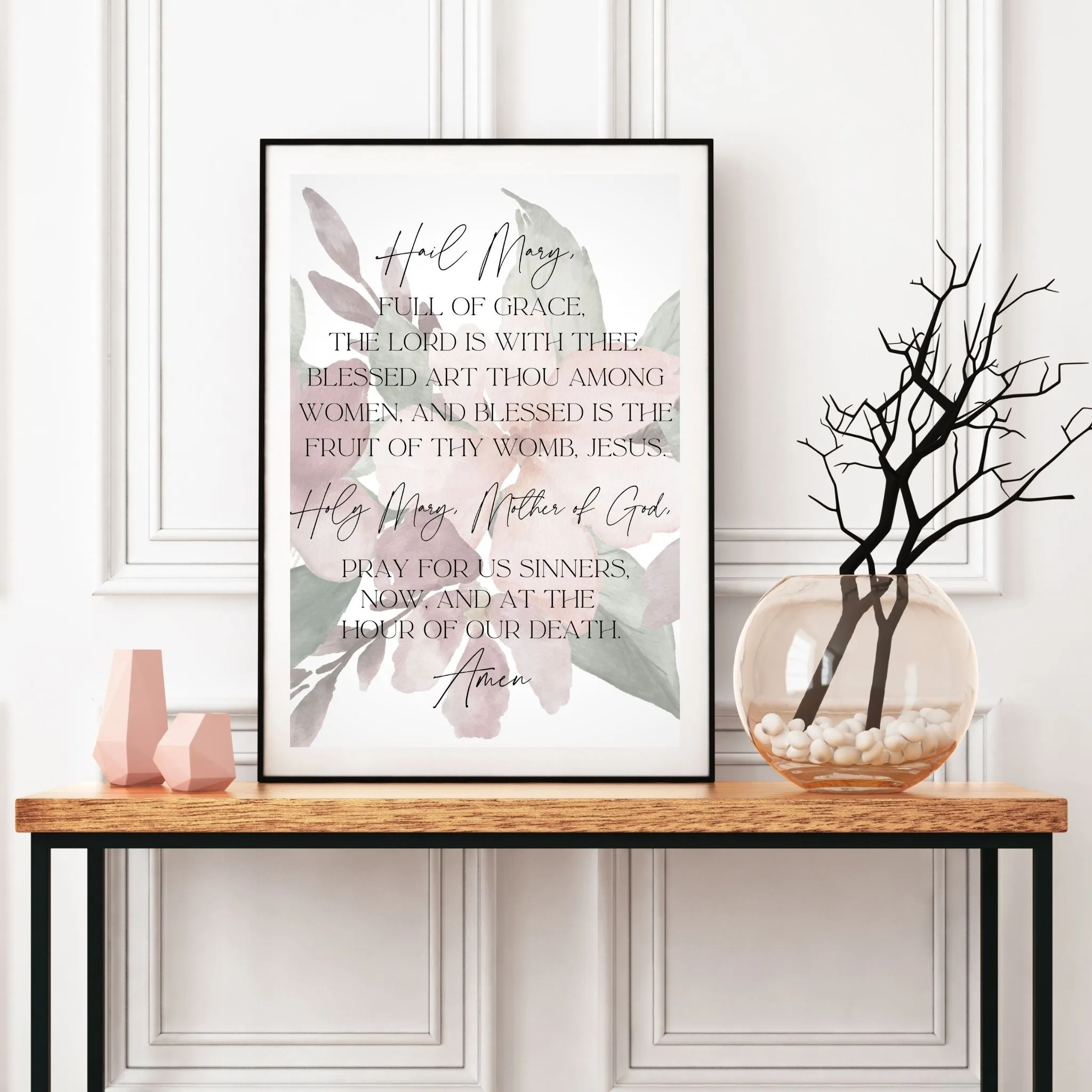 "Hail Mary - Floral" Printable Wall Art