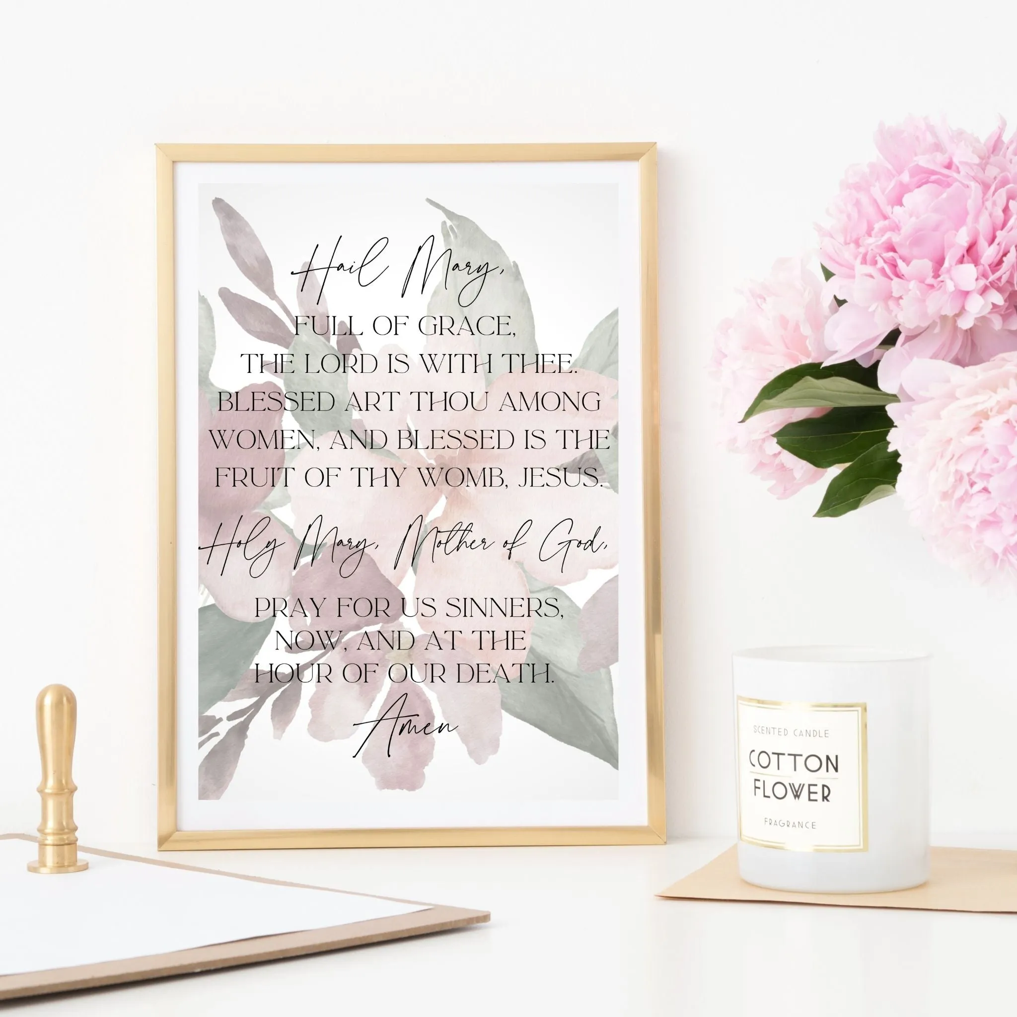 "Hail Mary - Floral" Printable Wall Art