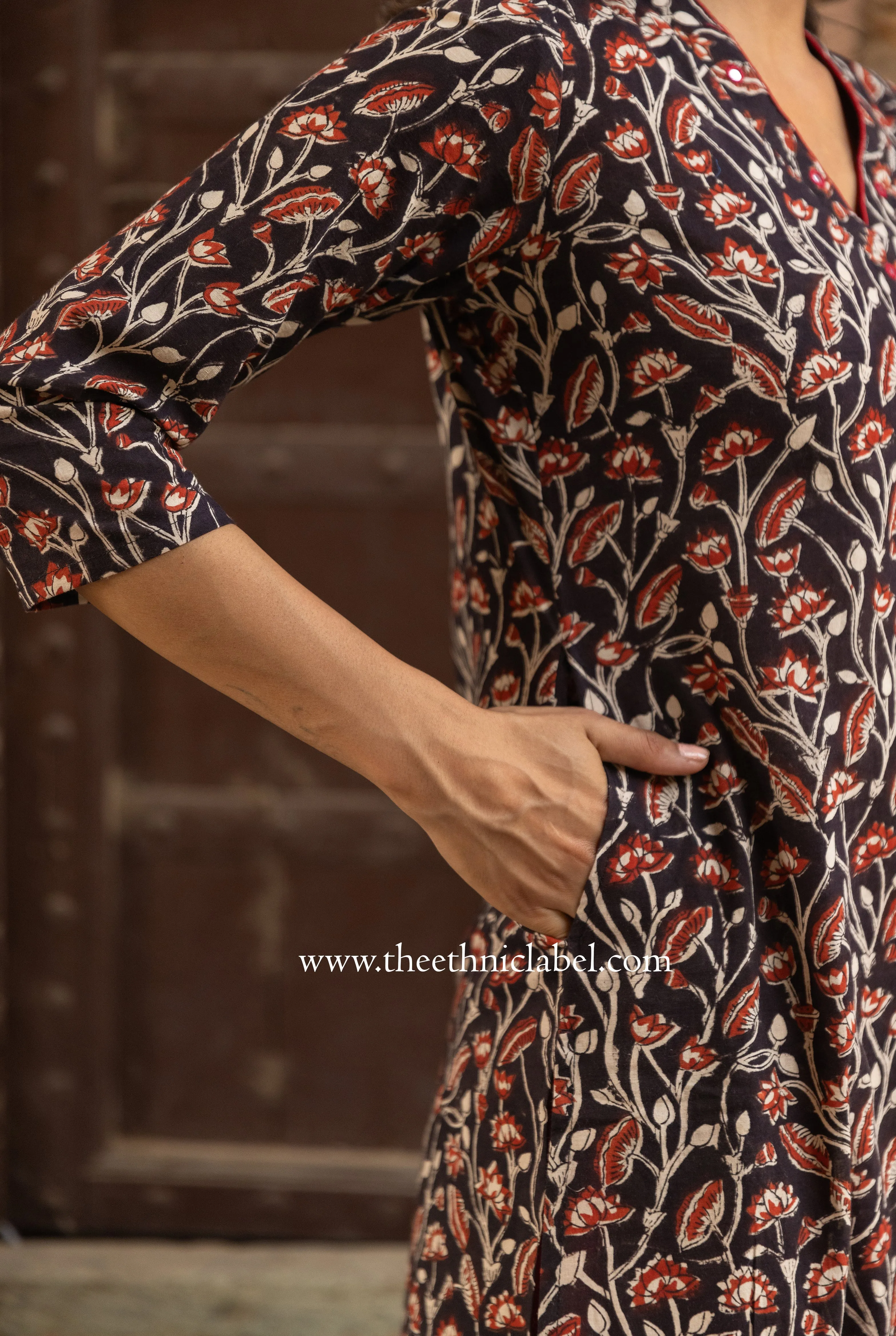 "Raina" Hand Embroidered Cotton kurta