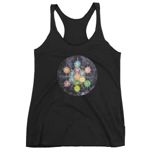 Rainbow Metatron (Round Version) Women's Racerback Tank