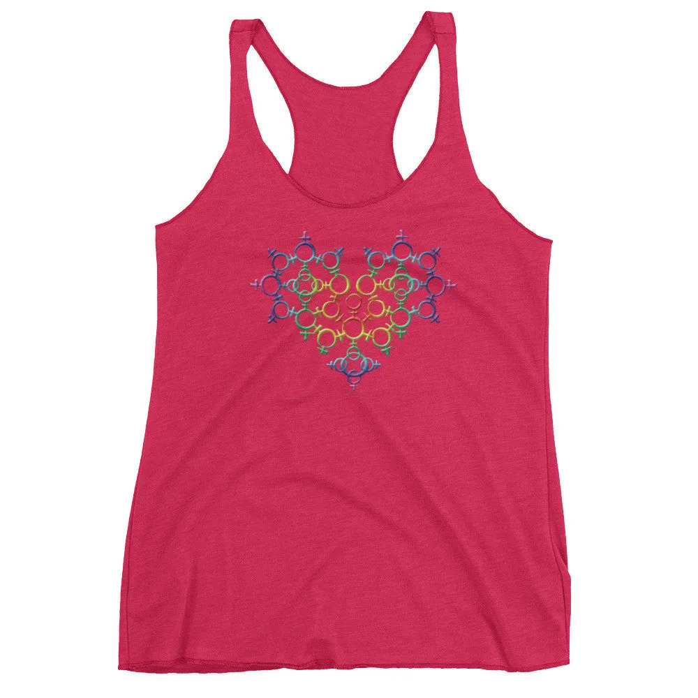 Rainbow Venus Heart Racerback Tank Top