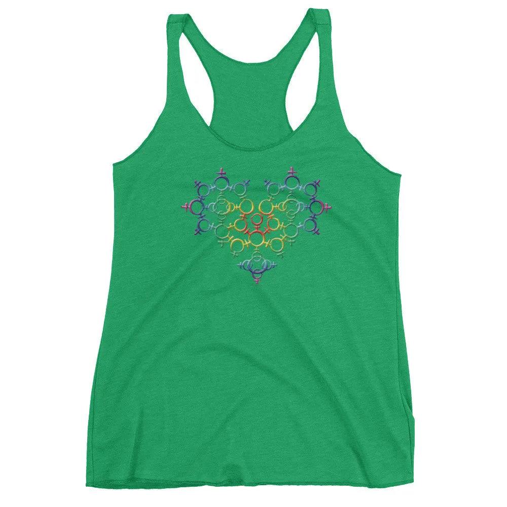 Rainbow Venus Heart Racerback Tank Top