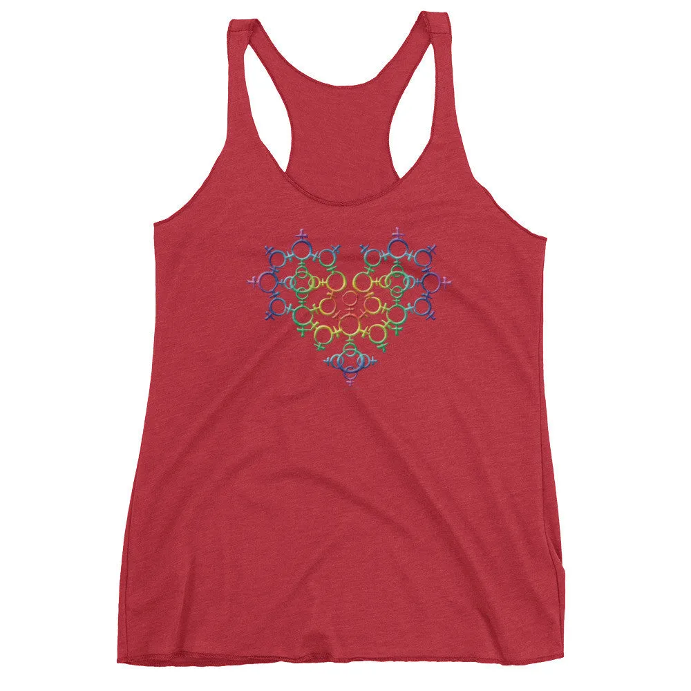 Rainbow Venus Heart Racerback Tank Top
