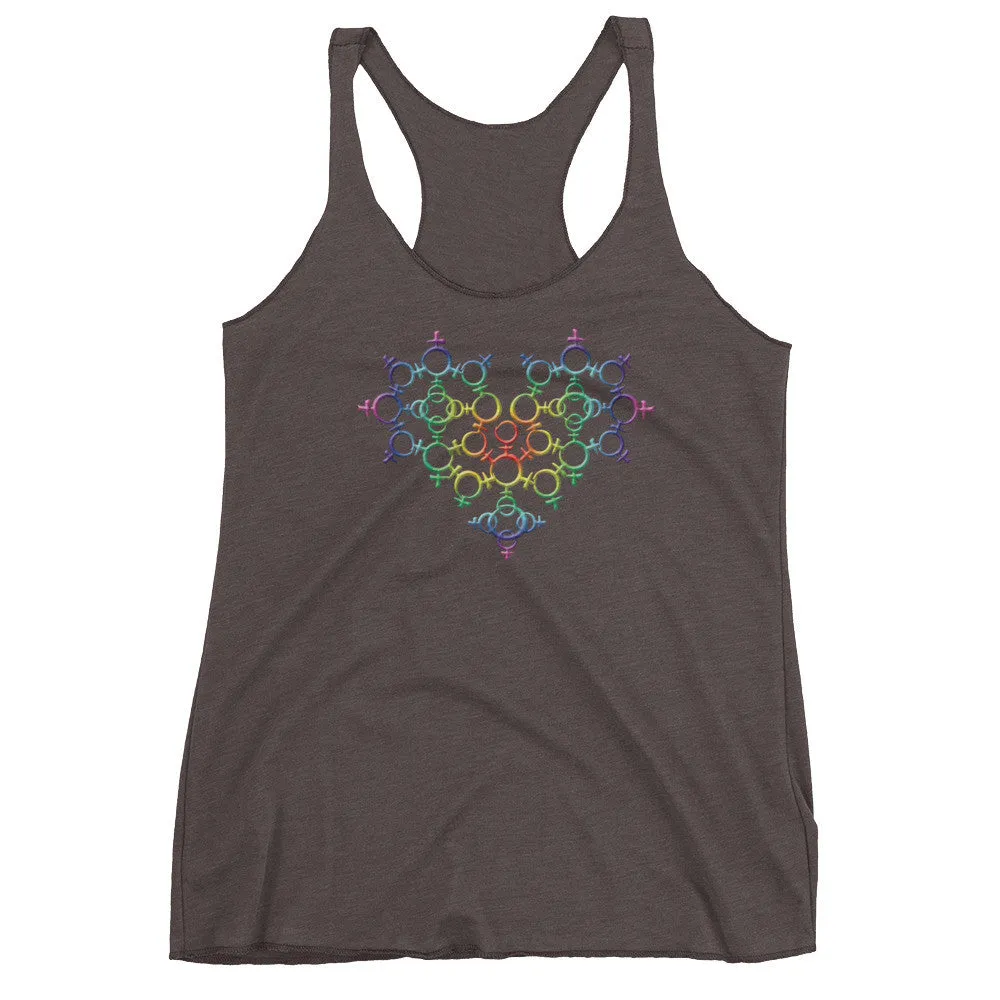 Rainbow Venus Heart Racerback Tank Top