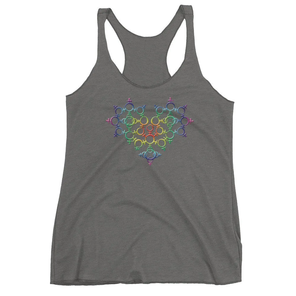 Rainbow Venus Heart Racerback Tank Top