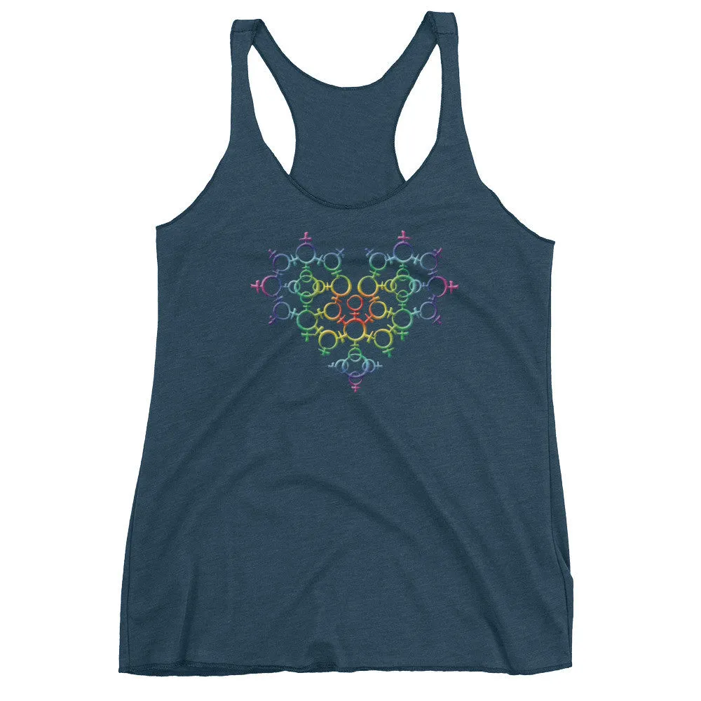 Rainbow Venus Heart Racerback Tank Top