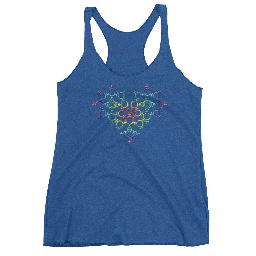 Rainbow Venus Heart Racerback Tank Top