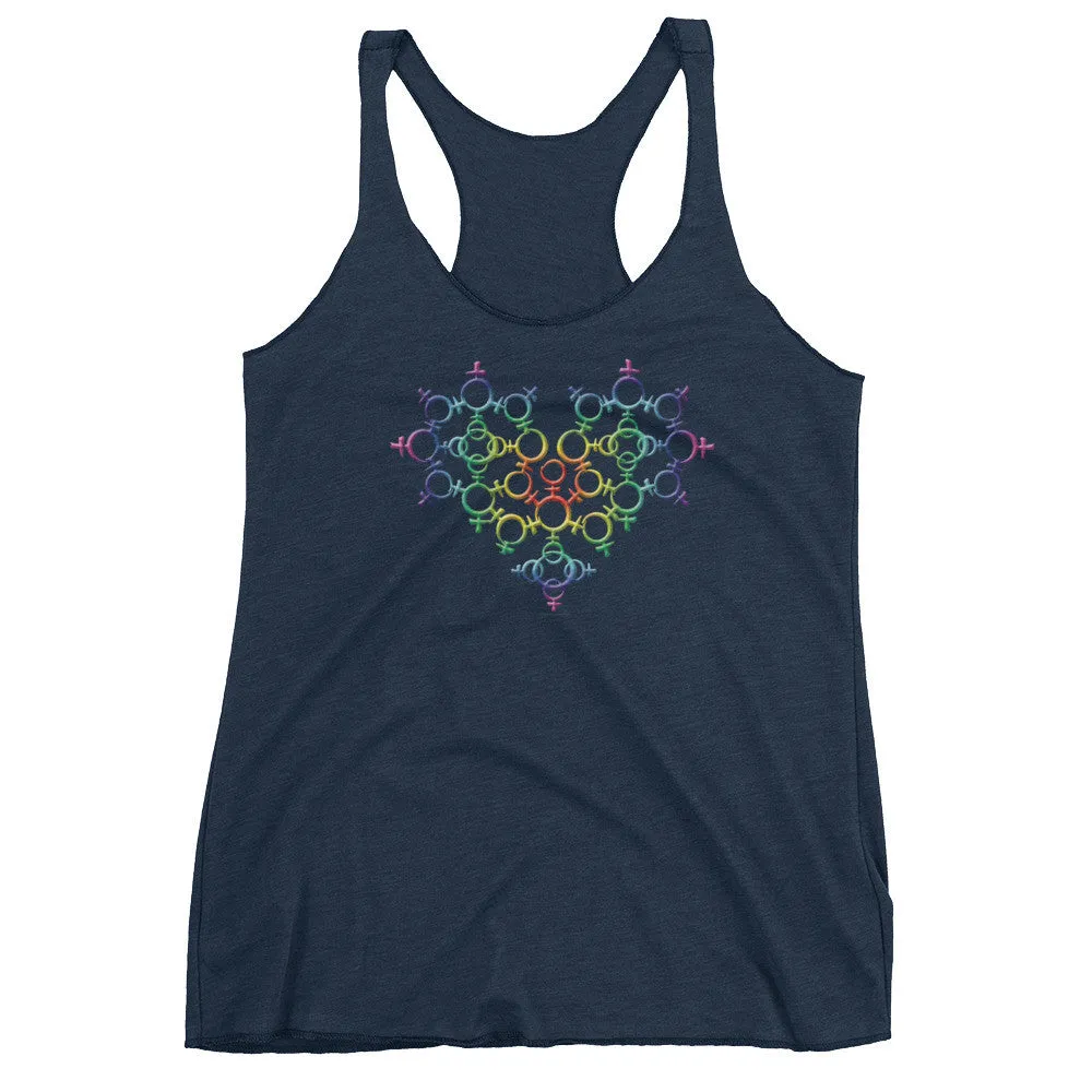 Rainbow Venus Heart Racerback Tank Top