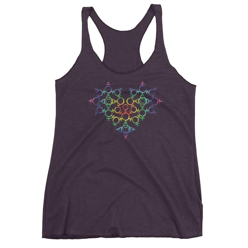 Rainbow Venus Heart Racerback Tank Top