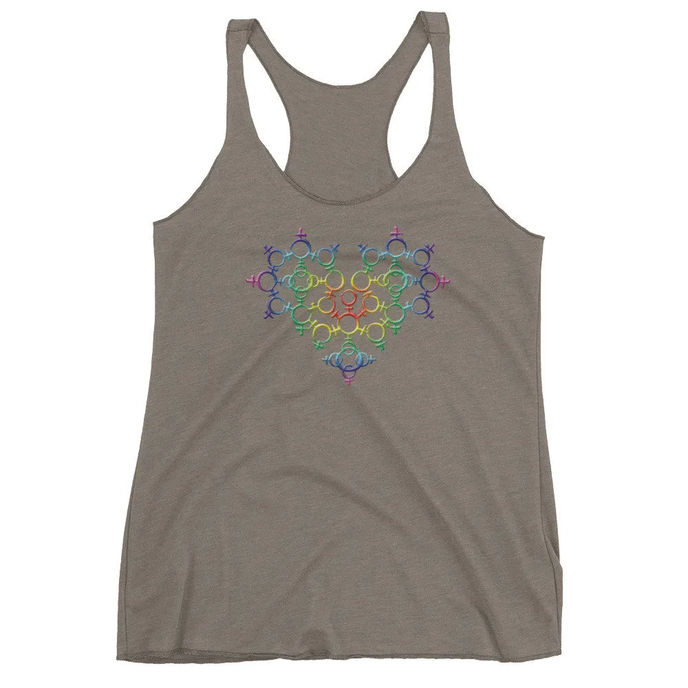 Rainbow Venus Heart Racerback Tank Top