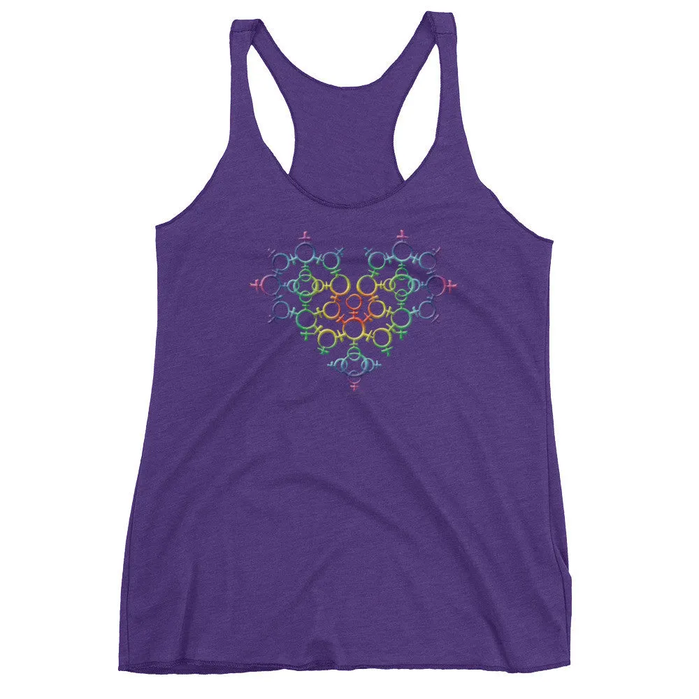 Rainbow Venus Heart Racerback Tank Top