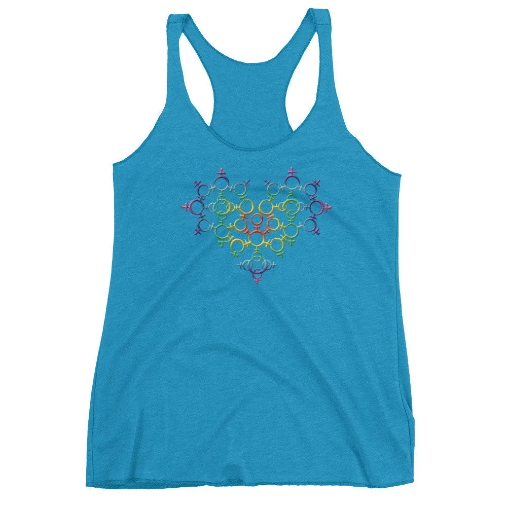 Rainbow Venus Heart Racerback Tank Top