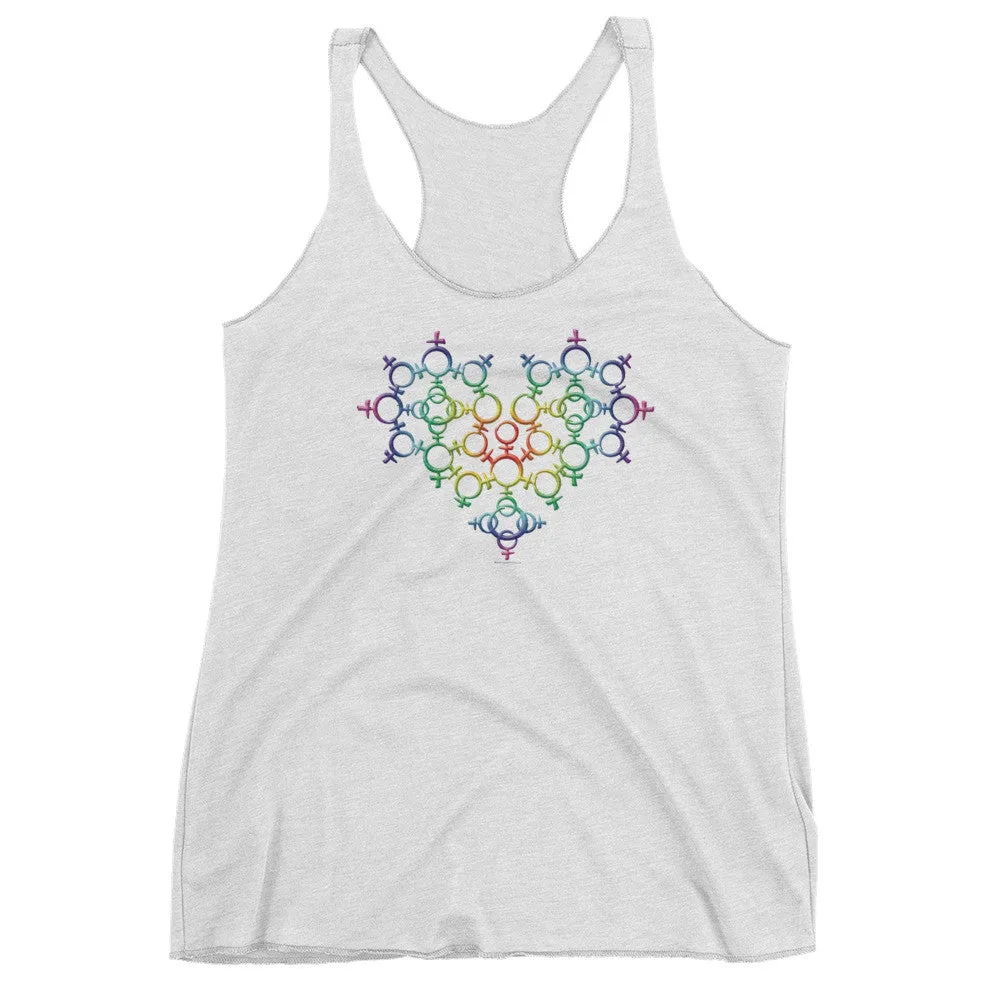 Rainbow Venus Heart Racerback Tank Top