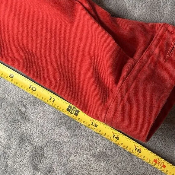 Ralph Lauren Jeans Co. Sz M Jacket Women's Red Denim Button Close Vintage Jean