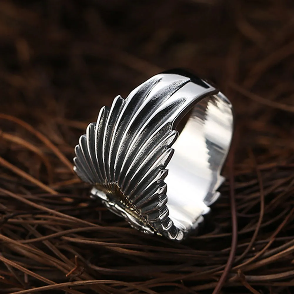 Real Solid 925 Sterling Silver Rings Buddha Virgin Mary Fashion Punk Viking Jewelry Open Size 8-11