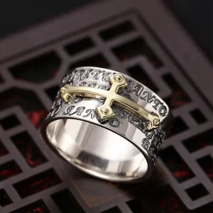 Real Solid 925 Sterling Silver Rings Cross Virgin Mary Fashion Punk Jewelry Size 9-12