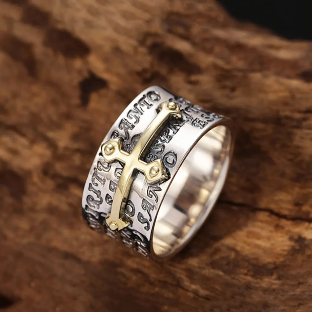 Real Solid 925 Sterling Silver Rings Cross Virgin Mary Fashion Punk Jewelry Size 9-12
