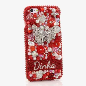 Red Garden Personalized Name & Initials Design (style PN_1086)