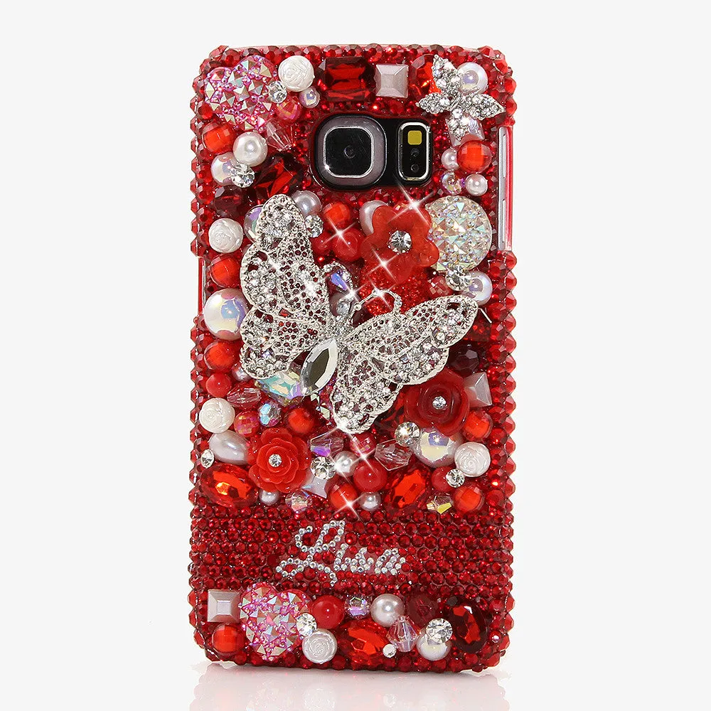 Red Garden Personalized Name & Initials Design (style PN_1086)