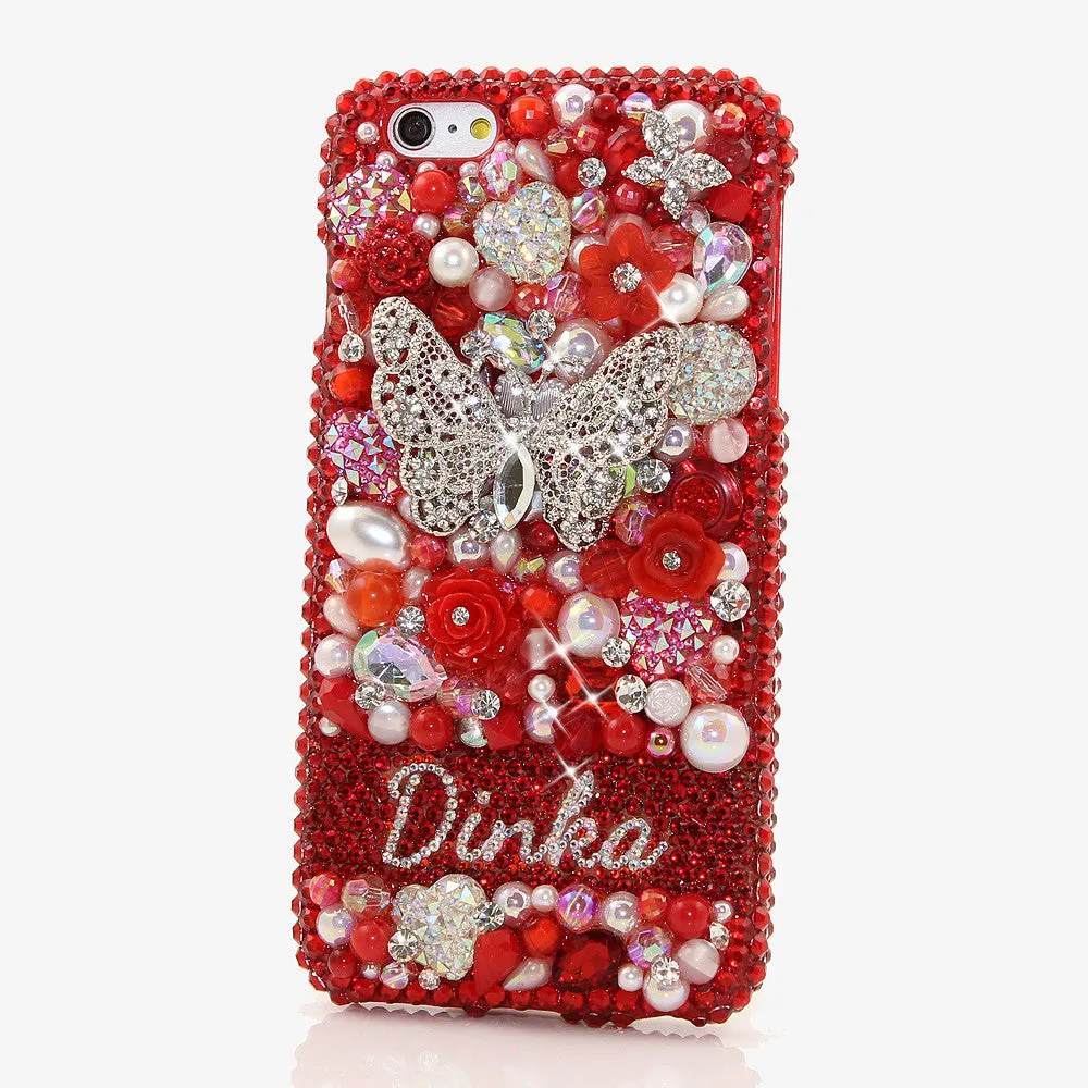 Red Garden Personalized Name & Initials Design (style PN_1086)