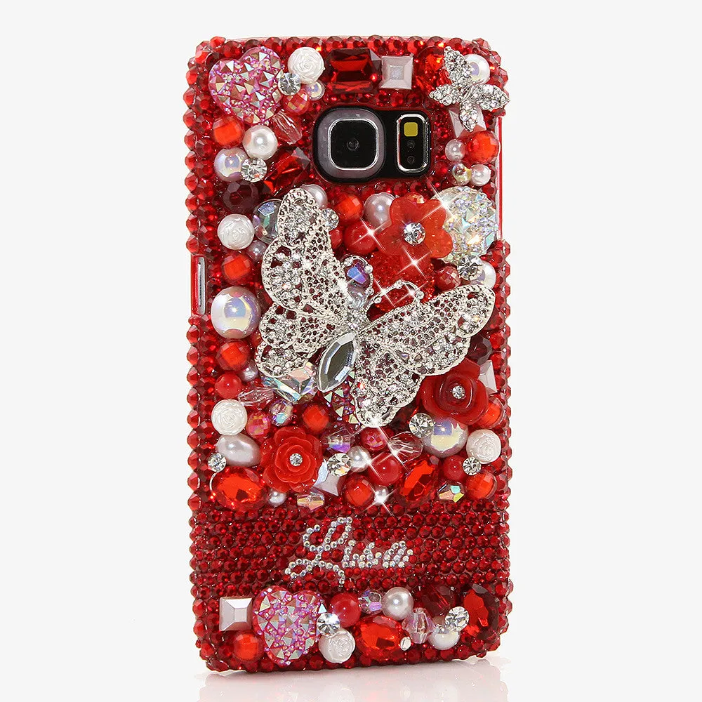 Red Garden Personalized Name & Initials Design (style PN_1086)