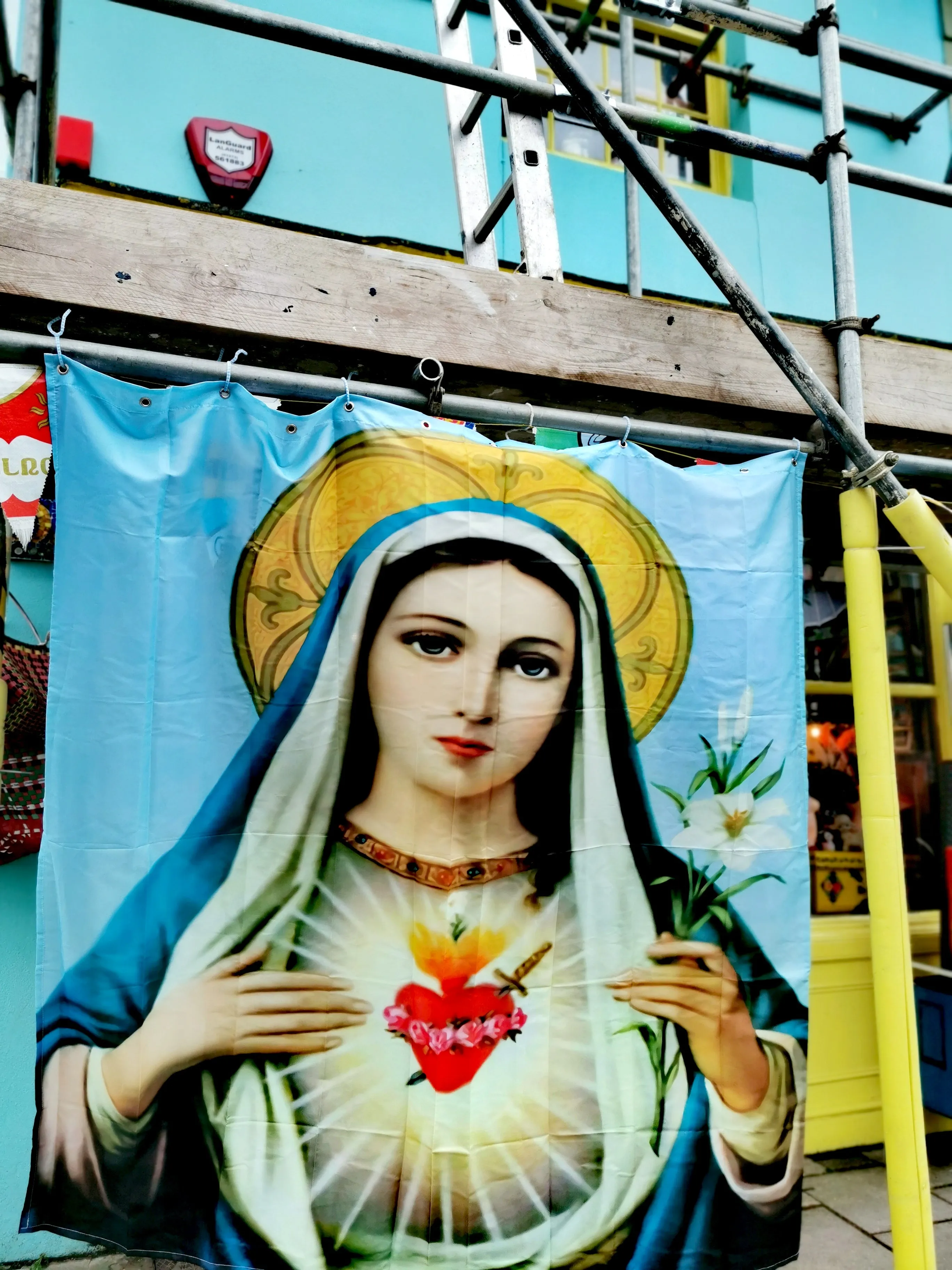 Religious shower curtains