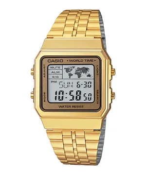 Reloj Vintage casual correa de Acero inoxidable A-500WGA-9