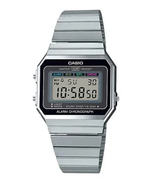 Reloj Vintage casual correa de Acero inoxidable A-700W-1A