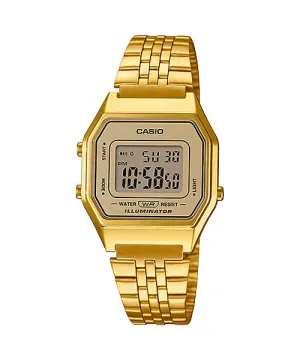 Reloj Vintage casual correa de Acero inoxidable LA-680WGA-9
