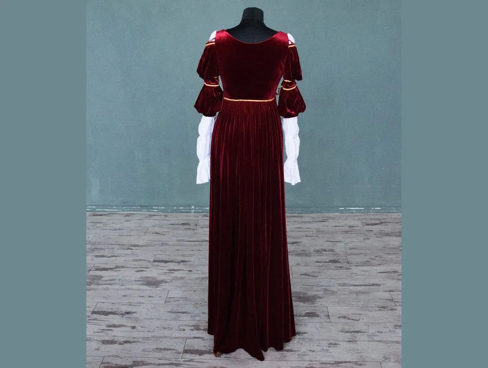 Renaissance Ever After Cinderella velvet red gown preorder