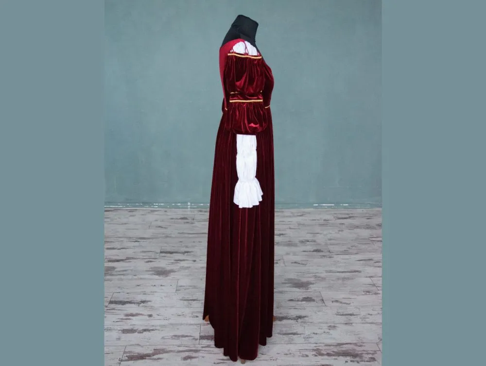 Renaissance Ever After Cinderella velvet red gown preorder