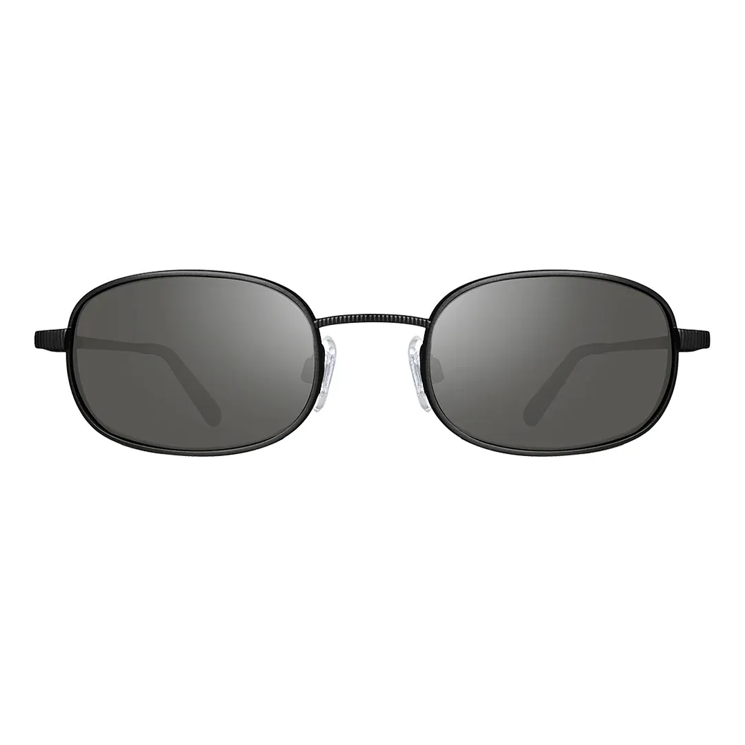 Revo Unisex COBRA  Glass Lens Polarized Sunglasses - Satin Black/Smoky Green