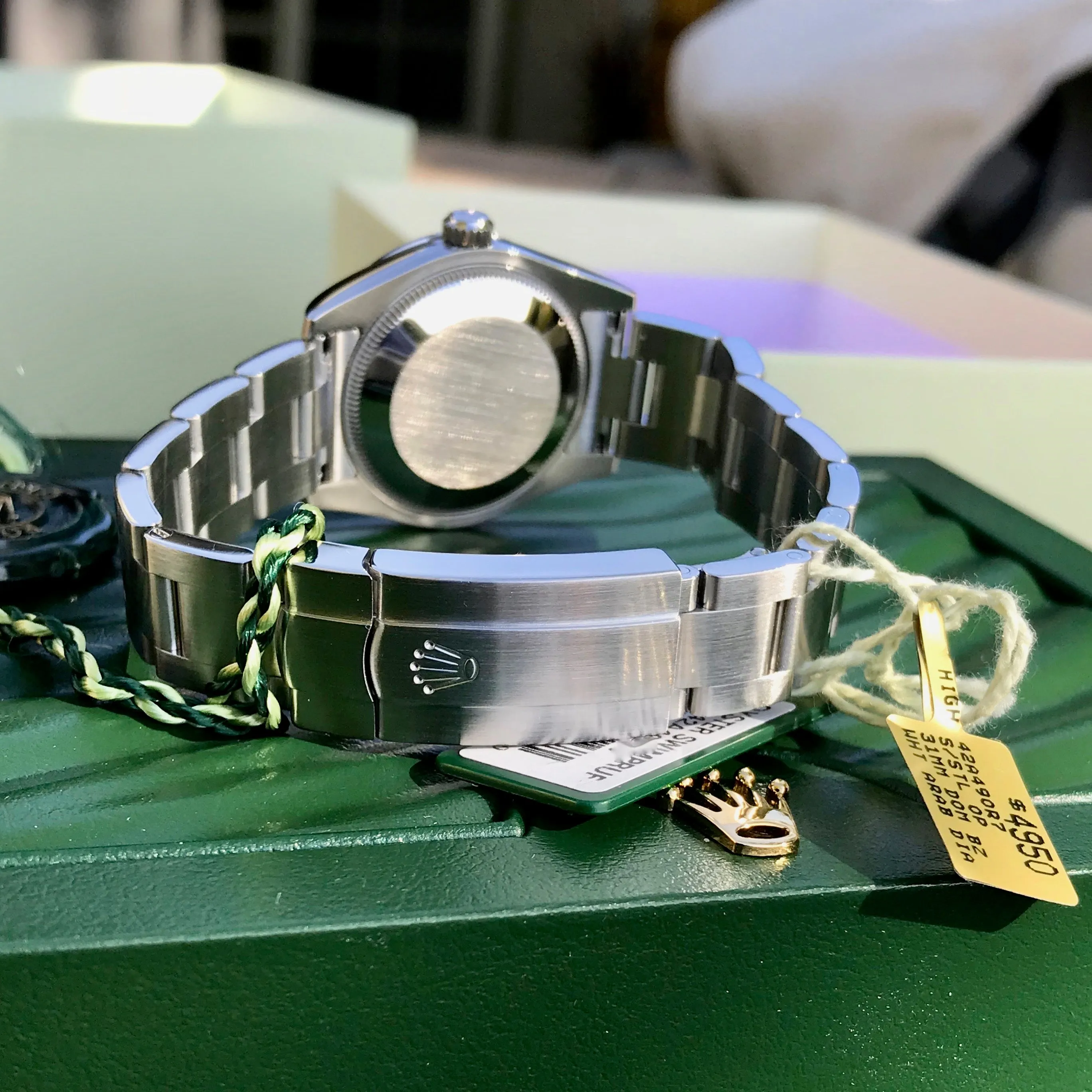 Rolex Oyster Perpetual 177200 White Arabic Numerals Stainless Steel Ladies Scrambled Serial Wristwatch