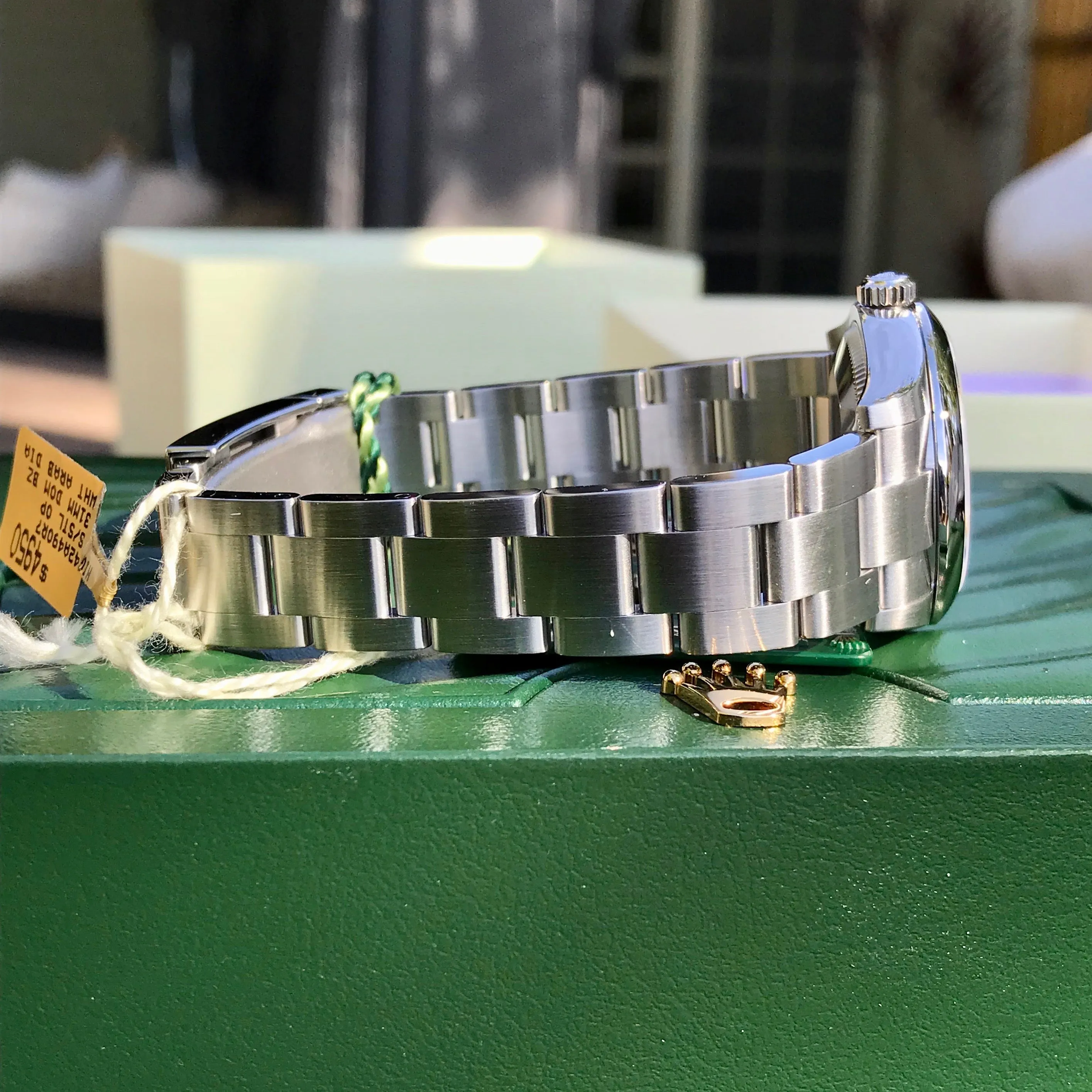 Rolex Oyster Perpetual 177200 White Arabic Numerals Stainless Steel Ladies Scrambled Serial Wristwatch